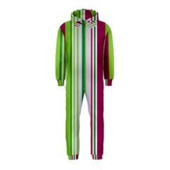 Beautiful Multi Colored Bright Stripes Pattern Wallpaper Background Hooded Jumpsuit (kids)