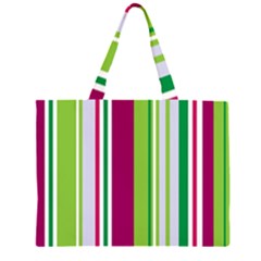 Beautiful Multi Colored Bright Stripes Pattern Wallpaper Background Zipper Large Tote Bag
