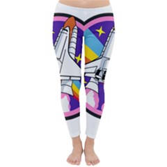 Badge Patch Pink Rainbow Rocket Classic Winter Leggings by Amaryn4rt
