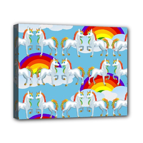 Rainbow pony  Canvas 10  x 8 