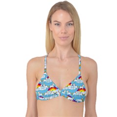 Rainbow pony  Reversible Tri Bikini Top