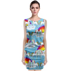 Rainbow pony  Classic Sleeveless Midi Dress