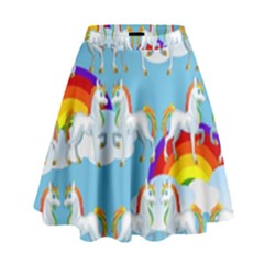 Rainbow pony  High Waist Skirt