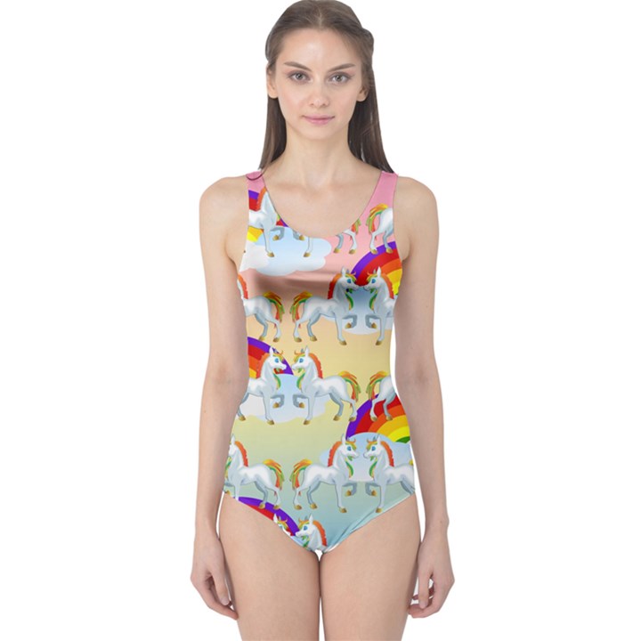 Rainbow pony  One Piece Swimsuit