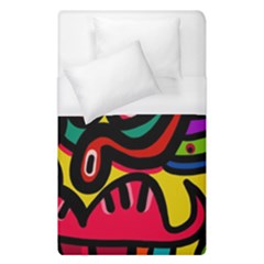 A Seamless Crazy Face Doodle Pattern Duvet Cover (Single Size)