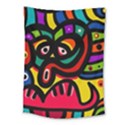 A Seamless Crazy Face Doodle Pattern Medium Tapestry View1