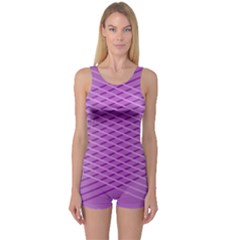 Abstract Lines Background One Piece Boyleg Swimsuit