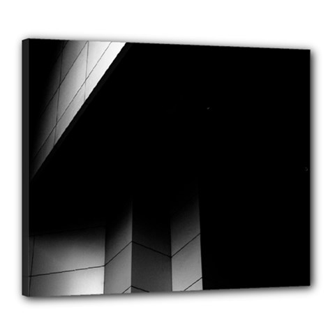 Wall White Black Abstract Canvas 24  X 20  by Amaryn4rt