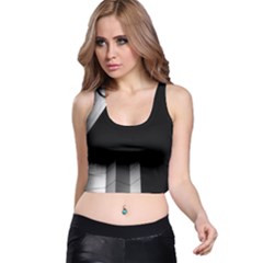 Wall White Black Abstract Racer Back Crop Top by Amaryn4rt