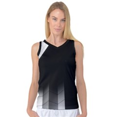 Wall White Black Abstract Women s Basketball Tank Top by Amaryn4rt