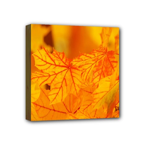 Bright Yellow Autumn Leaves Mini Canvas 4  X 4  by Amaryn4rt