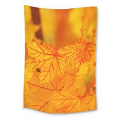 Bright Yellow Autumn Leaves Large Tapestry by Amaryn4rt