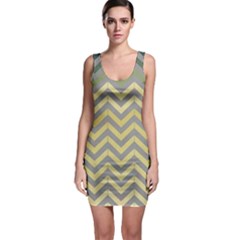Abstract Vintage Lines Sleeveless Bodycon Dress