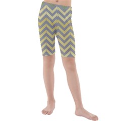 Abstract Vintage Lines Kids  Mid Length Swim Shorts