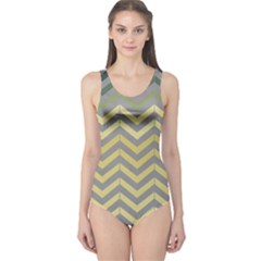 Abstract Vintage Lines One Piece Swimsuit