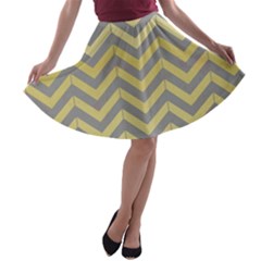 Abstract Vintage Lines A-line Skater Skirt by Amaryn4rt