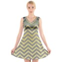 Abstract Vintage Lines V-Neck Sleeveless Skater Dress View1