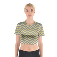 Abstract Vintage Lines Cotton Crop Top by Amaryn4rt