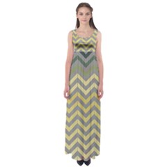 Abstract Vintage Lines Empire Waist Maxi Dress