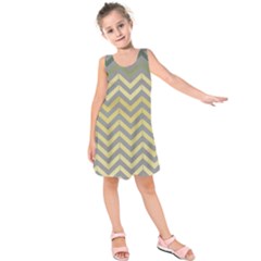 Abstract Vintage Lines Kids  Sleeveless Dress