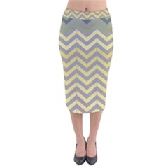 Abstract Vintage Lines Velvet Midi Pencil Skirt