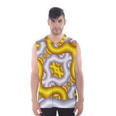 Fractal Background With Golden And Silver Pipes Men s Basketball Tank Top by Amaryn4rt