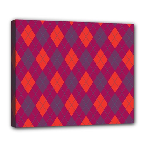 Plaid Pattern Deluxe Canvas 24  X 20   by Valentinaart