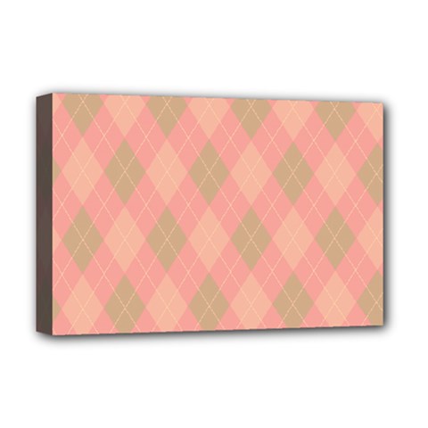 Plaid Pattern Deluxe Canvas 18  X 12  