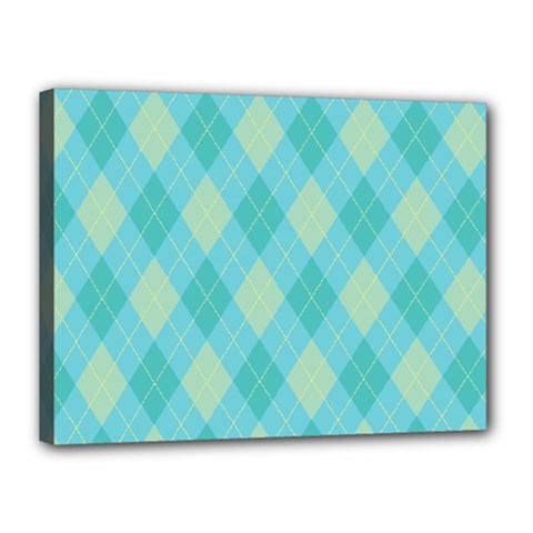 Plaid Pattern Canvas 16  X 12  by Valentinaart