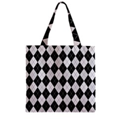 Plaid Pattern Zipper Grocery Tote Bag by Valentinaart