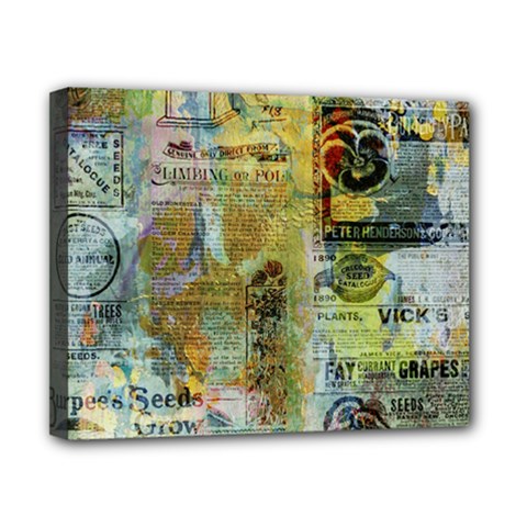 Old Newspaper And Gold Acryl Painting Collage Canvas 10  X 8  by EDDArt