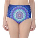 Power Flower Mandala   Blue Cyan Violet High-Waist Bikini Bottoms View1