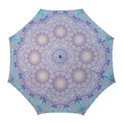 India Mehndi Style Mandala   Cyan Lilac Golf Umbrellas by EDDArt