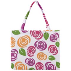 Colorful Seamless Floral Flowers Pattern Wallpaper Background Mini Tote Bag by Amaryn4rt