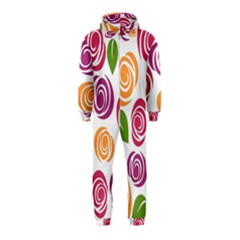 Colorful Seamless Floral Flowers Pattern Wallpaper Background Hooded Jumpsuit (kids)