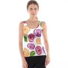 Colorful Seamless Floral Flowers Pattern Wallpaper Background Tank Top by Amaryn4rt