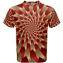 Fractal Red Petal Spiral Men s Cotton Tee View1