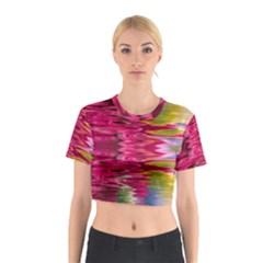 Abstract Pink Colorful Water Background Cotton Crop Top by Amaryn4rt