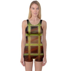 Drawing Of A Color Fractal Window One Piece Boyleg Swimsuit by Amaryn4rt