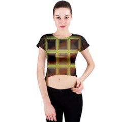 Drawing Of A Color Fractal Window Crew Neck Crop Top by Amaryn4rt