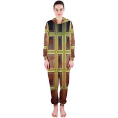 Drawing Of A Color Fractal Window Hooded Jumpsuit (ladies) 
