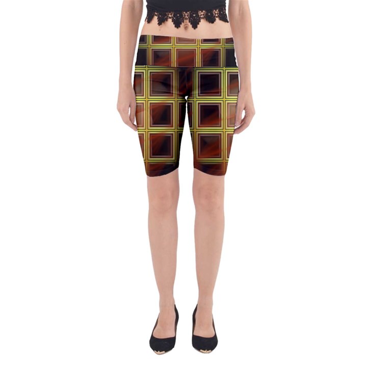 Drawing Of A Color Fractal Window Yoga Cropped Leggings