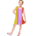 Multi Colored Bright Stripes Striped Background Wallpaper Kids  Tunic Dress View1