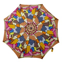 Sweet Stuff Digitally Created Sweet Food Wallpaper Hook Handle Umbrellas (large) by Amaryn4rt