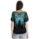 blue and green feather collier Flutter Sleeve Top View2