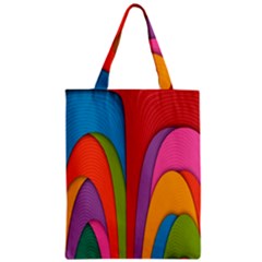 Modern Abstract Colorful Stripes Wallpaper Background Zipper Classic Tote Bag