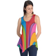 Modern Abstract Colorful Stripes Wallpaper Background Sleeveless Tunic by Amaryn4rt
