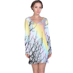 Rainbow Sky Spectrum Rainbow Colors Long Sleeve Nightdress