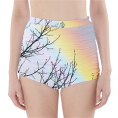 Rainbow Sky Spectrum Rainbow Colors High-Waisted Bikini Bottoms