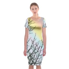 Rainbow Sky Spectrum Rainbow Colors Classic Short Sleeve Midi Dress